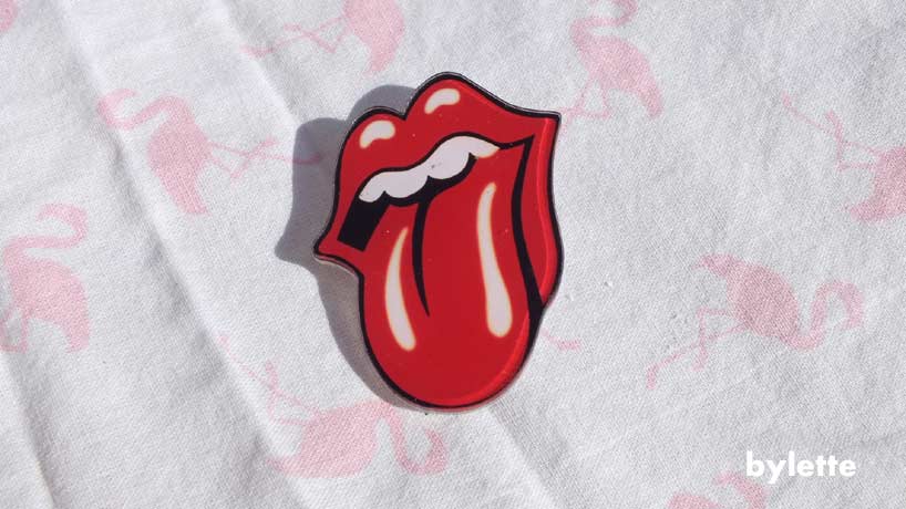 Vintage rock and roll brooch Rolling stones